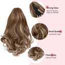 12" Short Ponytail Extension Claw Wavy Curly Jaw Clip In Pony Tails Fake Ponytail Natural Looking Synthetic Hairpiece for Women Light Brown P Blonde