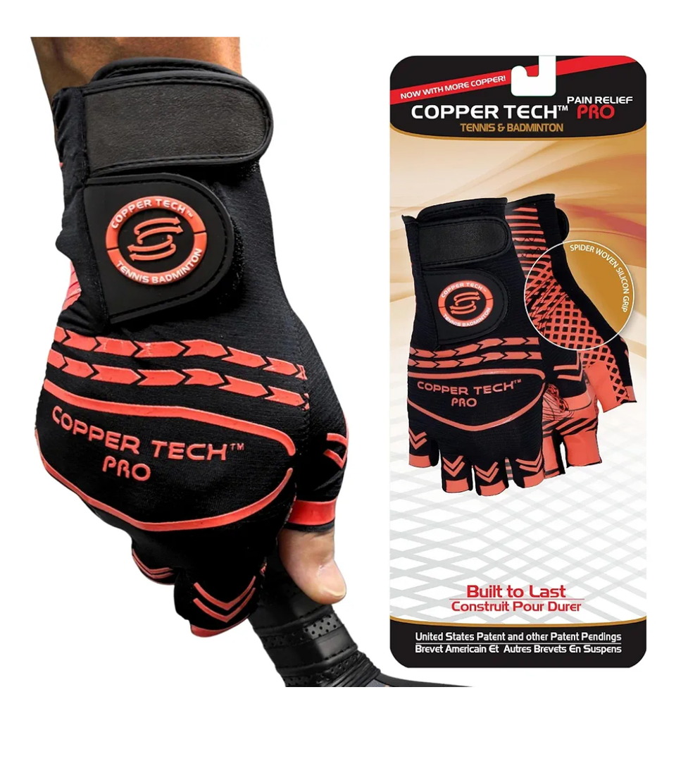 Copper Tech Pro Pickleball Gloves for Men & Women | Advanced Joint Support with Copper Compression | Built with AAA Synthetic Leather Tennis, Badminton, & Racquetball Glove