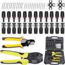 Solar Crimper Stripper Tool Kit for Solar Panel,with 12 Pairs Solar Connectors,2 PCS Spanner Wrench