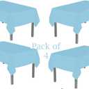 3 x Oojami Disposable Light Blue Plastic Tablecloths (4-Pack)  Elegant 54x108-inch Teal Rectangular Covers for Parties, Weddings, Bridal & Baby Showers, Offices & More  Wipe Clean & Easy-to-Use