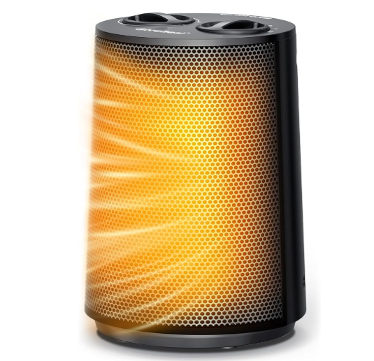 GiveBest Space Heater, 1500W Portable Heaters for Indoor Use, PTC Ceramic Heater with Heating and Fan Modes, Overheat & Tip-Over Protection, Ideal for Bedroom, Office & Desk Use, Black
