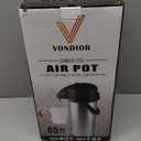 85 oz (2.5L) Airpot Coffee Carafe with Pump, Insulated Stainless Steel Coffee Dispenser, Coffee Carafes for Keeping Hot/Cold, Hot Beverage Dispenser for Party (84.5 Ounces, 1 Pack)