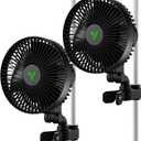 VIVOSUN AeroWave A6 Grow Tent Clip Fan, 6" Auto Oscillating Fan, Secure Non-Slip Clamp, Strong Air Circulating, and Low Noise, for Hydroponic Ventilation, 2-Pack