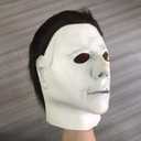 Michael Myers Mask, Halloween Movie Horror Killer Latex Mask, Michael Myers Costume Props for Cosplay (White)