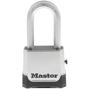 Master Lock Silver Outdoor Combination Lock, Heavy Duty Weather Resistant Padlock with Resettable Code and Cut Resistant Boron Carbide Shackle for Outdoor Use, M176XDLH