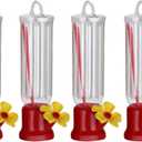 Mini Hummingbird Feeder 4 Pack 2.3oz Small Nectar Plastic Red Cute Hummingbird Feeders with Hanging Wires for Outdoor