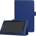 for Amazon Kindle All New Fire 7 SR043KL 7th/9th Generation Smart Cover,Ultra Slim Folio Stand Leather Case Cover with Auto Sleep/Wake Up for Kindle Fire HD7 7" (2017/2019 Release) (Li-Dark Blue)