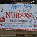 8x6 FT Thank You Nurses Backdrop Happy National Nurses Week Photography Background Nurse Appreciation Week Banner Decorations Indoor Outdoor Hospital Doctor Party Supplies