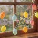 8.5Ft Easter Egg String Lights Outdoor, Easter Decorations String Lights with 10 LED Colorful Cracked Egg Lights Plug in, Hanging Pastel Easter Light for Spring Garland Party Yard Home Window Decor