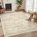 Soalmost 6x9 Area Rug for Living Room Washable 6x9 Rug Non-Slip Modern Rugs for Bedroom Dinning Room Ultra-Thin Indoor Beige Rug