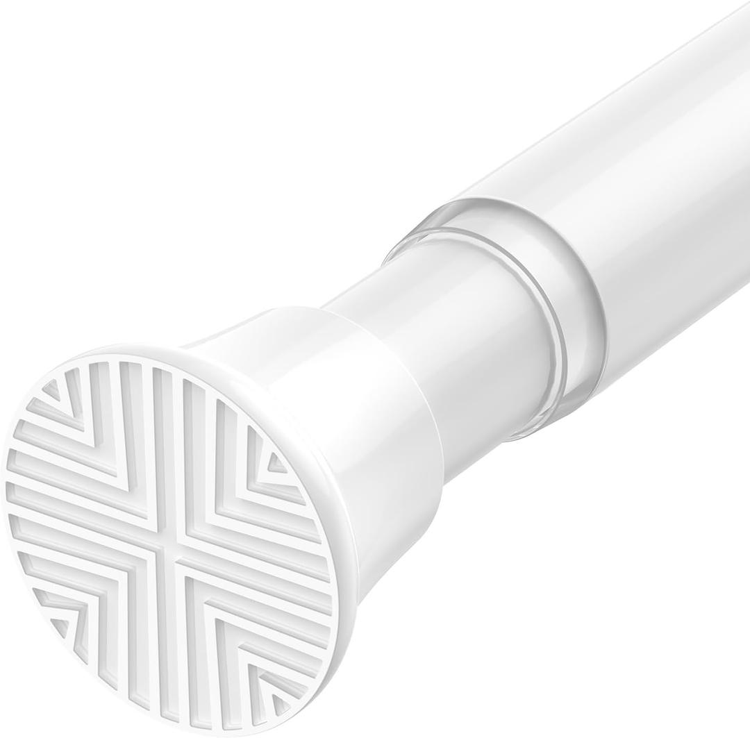 Tension Rods for Windows 30-63Inch Tension Curtain Rod White Adjustable Curtain Rod No Drilling Spring Rod for Light Shower Curtain,Doorway,Closets