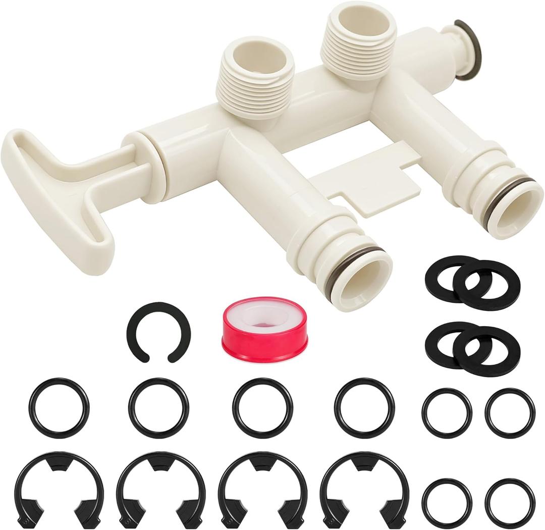 7129871 Water Softener Bypass Valve Threaded Adapter Assembly Kit  Replaces WS15X10012, 3437, 3437299, 42-3437  Compatible with Kenmore, GE, Whirlpool, Morton, NorthStar, EcoWater & EcoPure