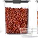 Rubbermaid Brilliance BPA-Free Food Storage Containers with Lids Airtight Kitchen and Pantry Organization Set Includes 3 Containers and Scoops Clear 16 cups