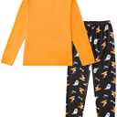 MyFav Big Girls Cute Cartoon Pajama Set Casual Comfy Loungewear Children Sleepwear (14 Years, Orange)