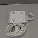 Surge Protector Power Strip, REALMADE 8 AC 4 UAB Power Strip with 950J Surge Protection, Flat Plug Outlet Extender, 10Ft Extension Cord, Wall Mount Desk Charging for Home Office Gray & White