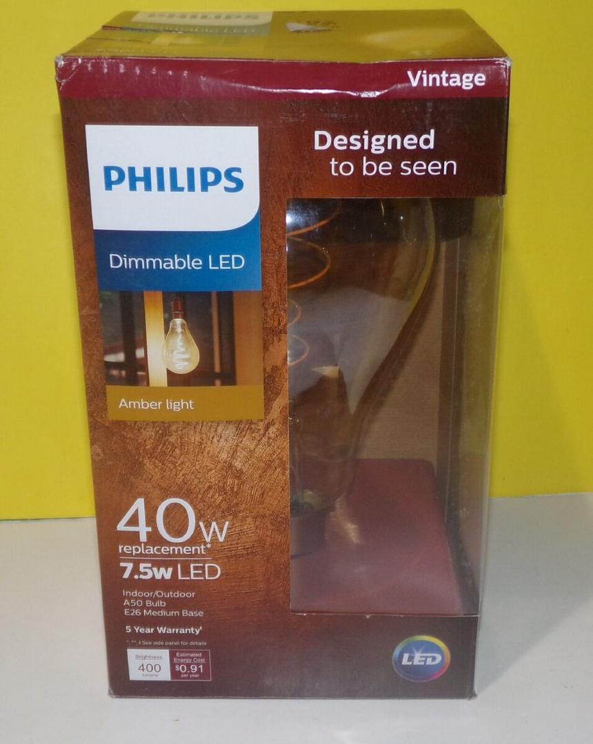 Philips Dimmable LED Amber light 40W 7.5w LED Vintage
