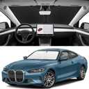 Custom Fit Windshield Sun Shade for BMW 4-Series 2021-2026, Blocks UV & Heat, Front Window Sunshade Accessorie, Easy Fold & Store Keep Your Car Cooler