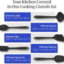 GIR: Get It Right 5-Piece Silicone Ultimate Kitchen Utensils Set - Ladle, Spatula, Flip, Spoon & Spoonula - Non-Toxic Cooking Utensils for Nonstick Cookware, Cooking and Baking - Black