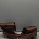 Putu Women's Pointed Toe Knee High Boots Faux Suede Slouch Boots with Chunky Heel, Size 9