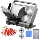 Meat Slicer, 200W Electric Meat Slicer Machine Food Slicer, Foldable Deli Meat Cutter With 2 Removable 7.5" Stainless Steel Blade, 0-15mm Adjustable Thickness For Home Use, Meat, Cheese, Bread