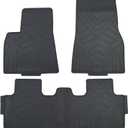 Custom-fit for 2020-2024 Tesla Model Y Premium All-Weather Rubber Floor Mats and Liners Front and 2nd Row Heavy Duty Set (Black)