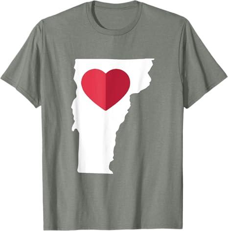 I Love Vermont VT Funny State Pride Heart Gift Souvenir T-Shirt