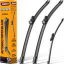 AUTOBOO 25"+22" Windshield Wipers with 15" Rear Wiper Blade Replacement for Volkswagen VW Tiguan 2018 2019 2020 2021 2022 2023 2024 2025 -Original Factory Quality (Pack of 3)