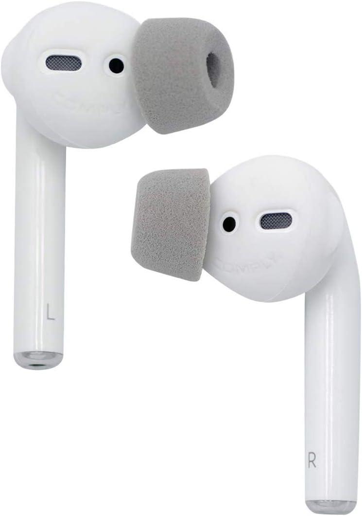 Comply SoftCONNECT | Foam Replacement Earbud Tips for Apple AirPods 1 & 2, Earpods, Most Generic Models of Comparable Size | Gray, Medium (2 Pairs) (Medium)