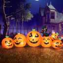 10FT Long Halloween Inflatable Pumpkin Patch with Black Witch's Cat, Giant Pumpkin Patch with Build-in LED Lights, Blow up Inflatable Decoration for Outdoor Large Party Yard Decoration