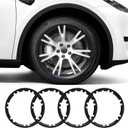 Rim Protector for Model Y, ABS+PC Wheel Rim Guard with Scratch & Scuff Protection, Prevents Curb Rash & Scratches, Clip-on Hub Protector Rings (Matte Black, 2020-2024 Model Y 19” Apollo Wheel)