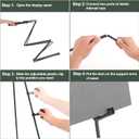 DANMO Easel Stand for Wedding Sign Poster 63'' Instant Display Easel for Floor Adjustable Metal Art Easel Black