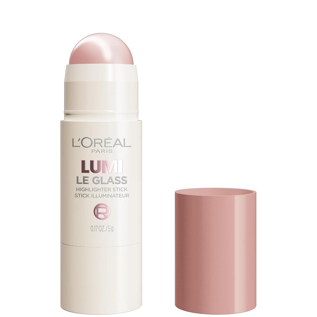 L'Oreal Paris True Match Lumi Le Glass Highlighter Stick, Reflective, Translucent, Glassy Highlighter for Face and Body, 620 Pink Ballet, 0.17 Oz