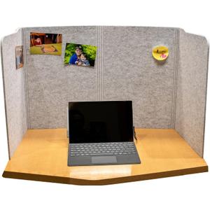 practical products Portable Acoustic Divider - Home Office freestanding - Classroom - Teaching Organizers - Desk Space countertops - Testing Centers - Sound dampening - Computer Desk (Small Grey)