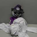 55” Halloween Hanging Animatronics Witch Hat Ghost with LED Lights, Sound Activated, and Shaking Arms - Perfect for Halloween Haunted House Prop Décor, Indoor/Outdoor Display, Lawn, Party