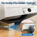 Under Cabinet 4" Toe Kick Vent Ducting Kit, Fits 4 Inch Cabinet Cavity, 4x10"/4x12" & 6" Round Floor Vents, Redirects Airflow, Improves Ventilation and HVAC Efficiency for Kitchen & Bathroom