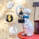 WHIMSYNOOK 10.7" White Cat Solar Garden Light Statue – Outdoor Garden & Yard Decor, LED Lantern, Gift for Cat Lovers