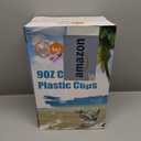 Turbo Bee 600 Pack 9 oz Clear Plastic Cups, Disposable Reusable Tumblers Crystal Clear PET Cups for Wedding, Thanksgiving, Halloween, Christmas Party