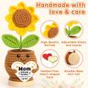Mothers Day Mom Gifts from Daughters Son, Mom Birthday Gifts, First Mother's Day New Mama Present for Mum Mommy Stepmom, Handmade Crochet Sunflower Present for Mother in Law