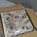 Stone Pebble Mosaic Tile, 12" x 12" Tumbled Stone Backsplash Tiles for Bathroom Kitchen Shower Floors and Wall Decor and Outdoor Areas, Pack of 5 (Brown)