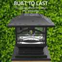 Davinci Lighting Edison Solar Outdoor Post Cap Lights - 4x4 5x5 6x6 - Bright LED Light for Fence Deck Garden or Patio Posts - Slate Black (1 Pack)