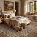 Schweek 8x10 Brown Area Rugs Washable Vintage Large Rug for Living Room