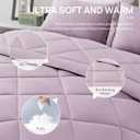 Love's cabin Full Comforter Set Light Purple, 7 Pieces Full Bed in a Bag, All Season Bedding Sets with 1 Comforter, 1 Flat Sheet, 1 Fitted Sheet, 2 Pillowcase and 2 Pillow Sham | Soft, Breathable, Lightweight, Comfortable