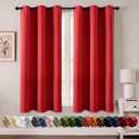MIULEE Christmas Red Blackout Curtains for Bedroom Living Room 63 Inches Long 2 Panels, Thermal Insulated Room Darkening Drapes Solid Grommet Top Light Blocking Window Treatments 40x63 Inch