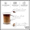 Vikko Glass Coffee Mugs Aroma Collection 13 Ounce Thick and Durable Wide, Set of 6 Heavy Base Dishwasher Safe Large Glass Coffee Cups