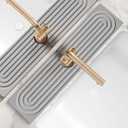 Kitchen Faucet Absorbent Mat - Large Diatomaceous Earth Splash Guard for Sink Faucet, Aesthetic Water Absorbing Stone Tray in The Modern Home (Grey, 23.6" x 5.5") (Gray)