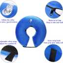 Inflatable Dog Cone Collar for After Surgery, Doggie Neck Blow up Donut Recovery ECollar, Soft Adjustable Dog Cone for Small Medium Large Dogs and Cats (Blue)