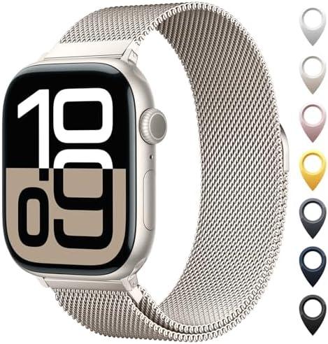 Original Stainless Steel Mesh Loop Compatible with Apple Watch Band 38mm 40mm 41mm 42mm 44mm 45mm 46mm 49mm Women Men, Magnetic Clasp Replacement Strap for iwatch Series Ultra SE 10 9 8 7 6 5 4 3 2 1