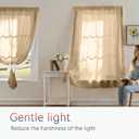 Semi Sheer Curtains Adhesive and Removable, Sheer Window Curtains for Privacy Protection in Rental Apartments and Dorms-Brown(W 39*L 72in-1-Panel)