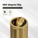 Gold Trash Can, 8 Gallon Trash can with lid,Large Capacity FILP lid Kitchen Trash can for Bathroom,Shopping mall,Elevator gate,Airport, Hotel,Commercial (Gold)