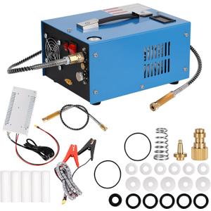 4500Psi 30Mpa PCP Air Compressor, 12V DC/110V AC PCP Air Gun Compressor with Built-in Fan with Adapter PCP Compressor for Paintball/PCP Rifle/Mini Scuba Cylinder Air Pump (Blue)